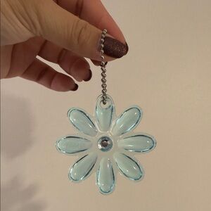 Coach Blue Flower Keychain
